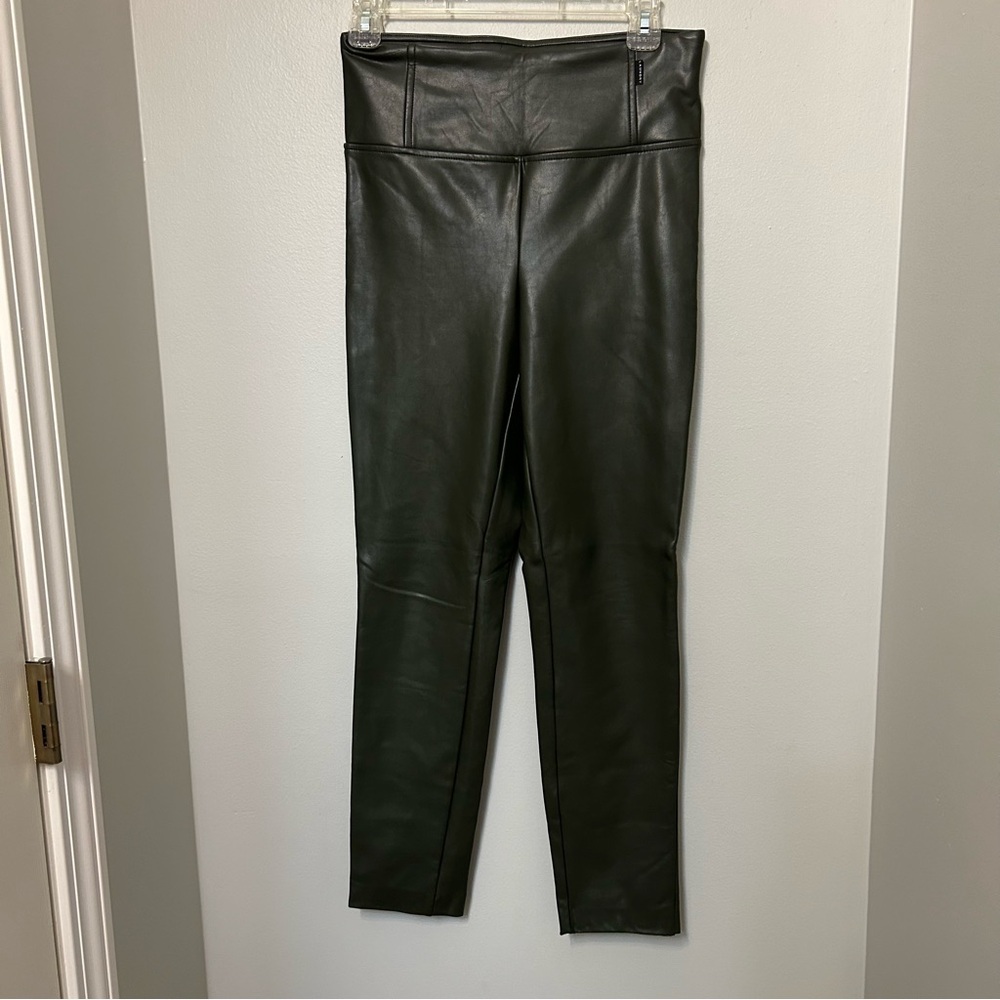 Laundry By Shelli Segal SZ XS Women’s‎ Green  Faux Leather Leggings Skinny Pants
